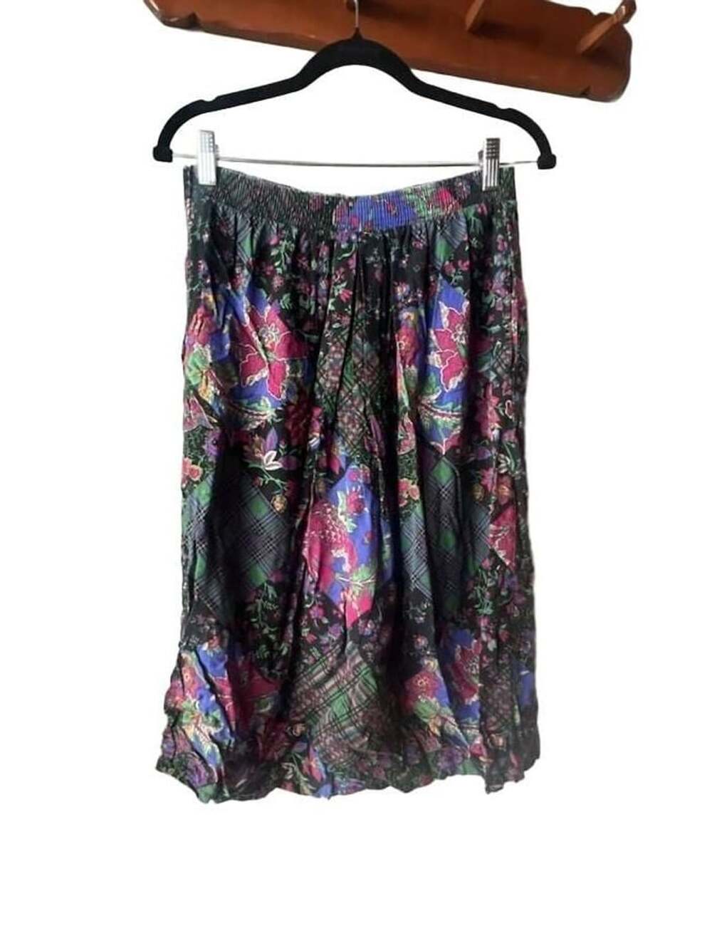 Russ Floral Skirt Size 10 Vintage Patchwork Midi with pockets!
